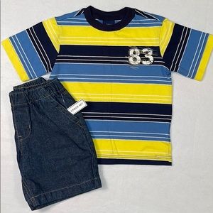 2 Pc. Boys Tee Shirt with Blue Jean Shorts - Set